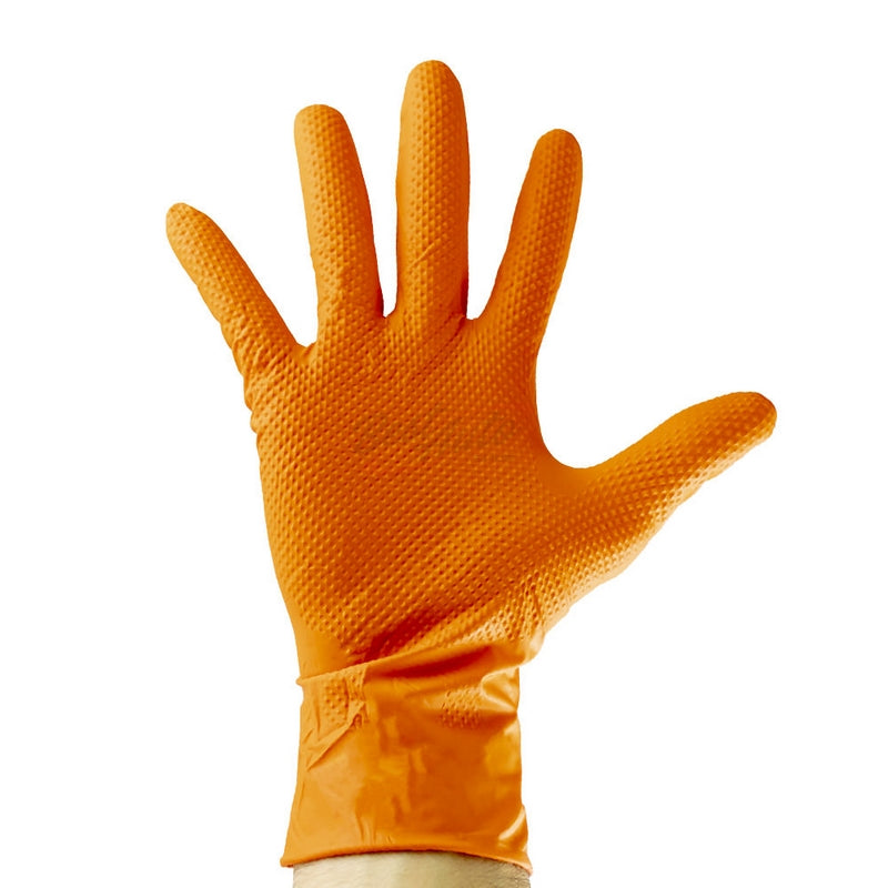 GANTS NITRILE ORANGES EN BOITE