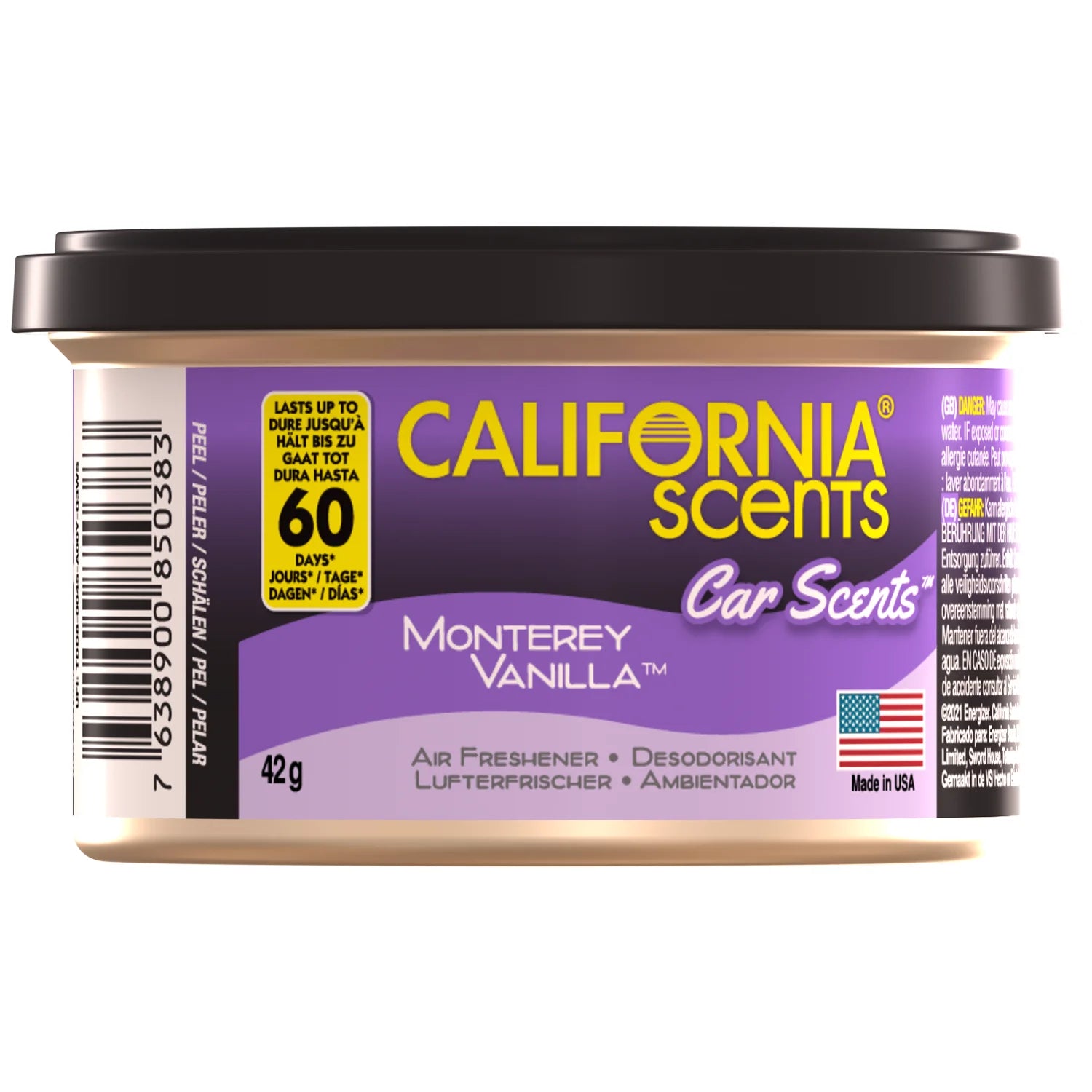 DESODORISANT VOITURE 42GR (12 PARFUMS) CALIFORNIA SCENTS