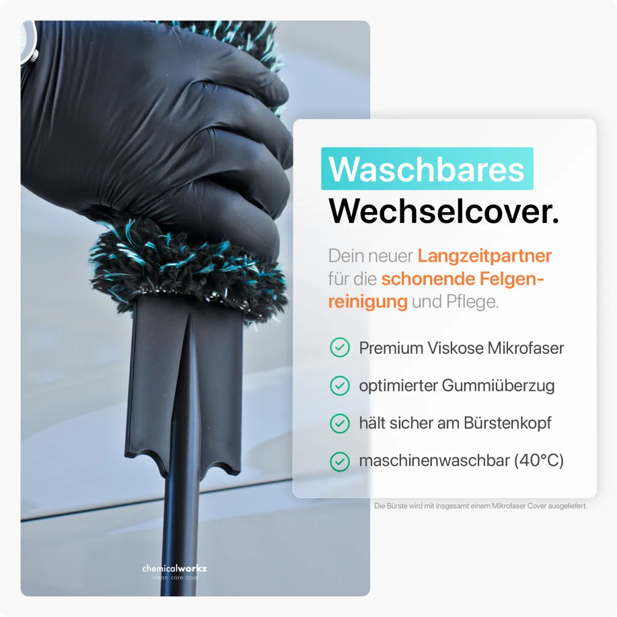 FLAT WHEEL BRUSH DARK MICROFIBER