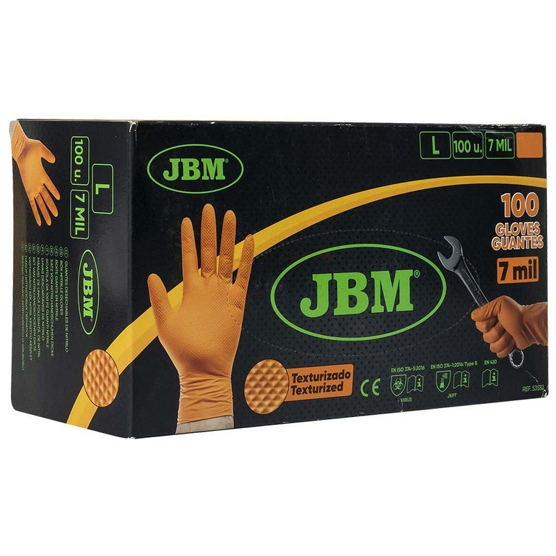GANTS NITRILE ORANGES EN BOITE