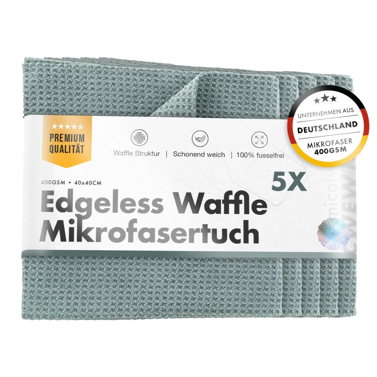 EDGELES WAFFLE TOWEL 400GSM 40X40CM (PACK DE 5)